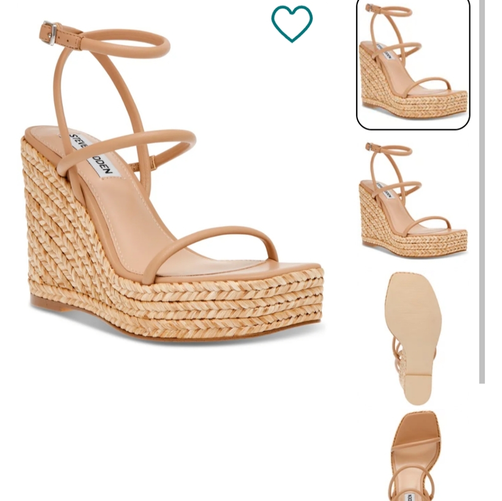 Steve Madden Nude Tan Braided Wedge Sandals